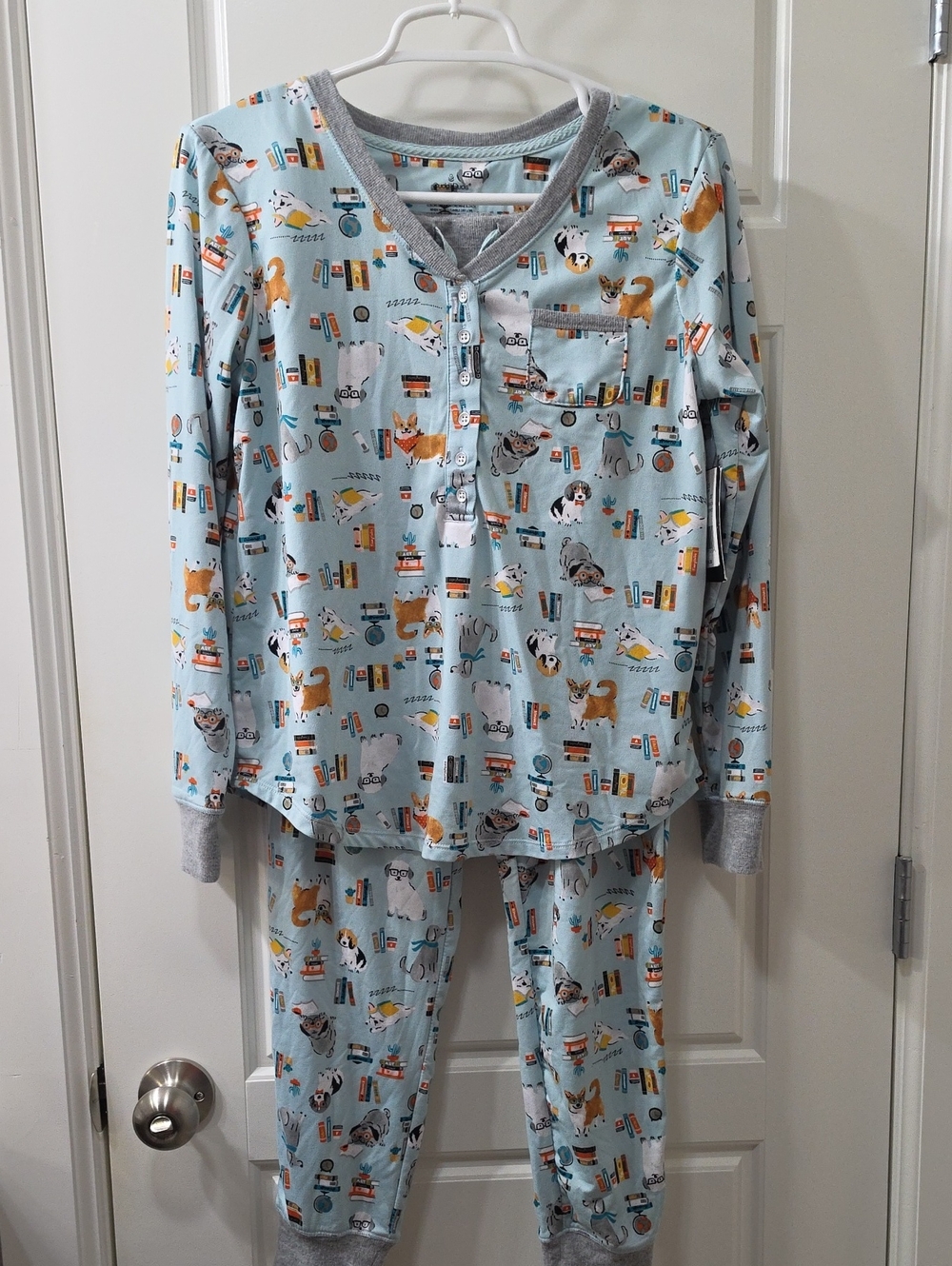 🐾 CuddlDuds Pup Print Pajama Set – Size Small 🐾